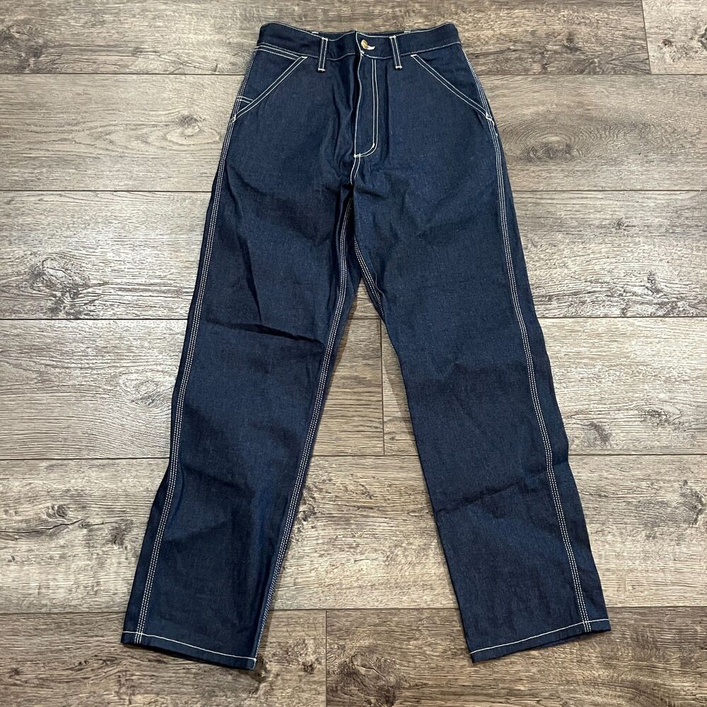 NWOT! Carhartt WIP Simple Pant Dark Wash Denim Contrast Stitch Workwear 27x32